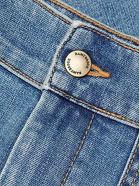 Hilary Washed Denim High-Rise Shorts