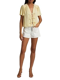 Cindy Stitched Cotton-Blend Shorts