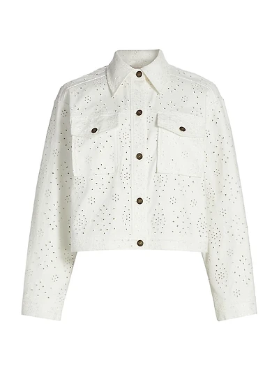 Martha Broderie Anglaise Button-Down Jacket