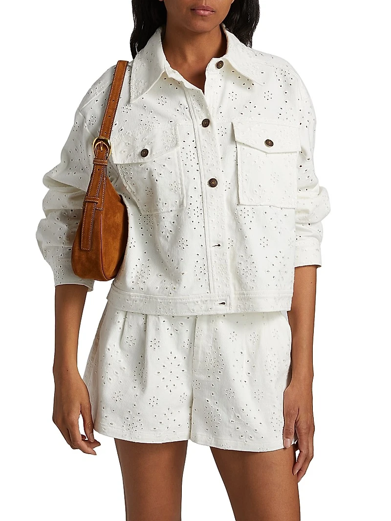Martha Broderie Anglaise Button-Down Jacket