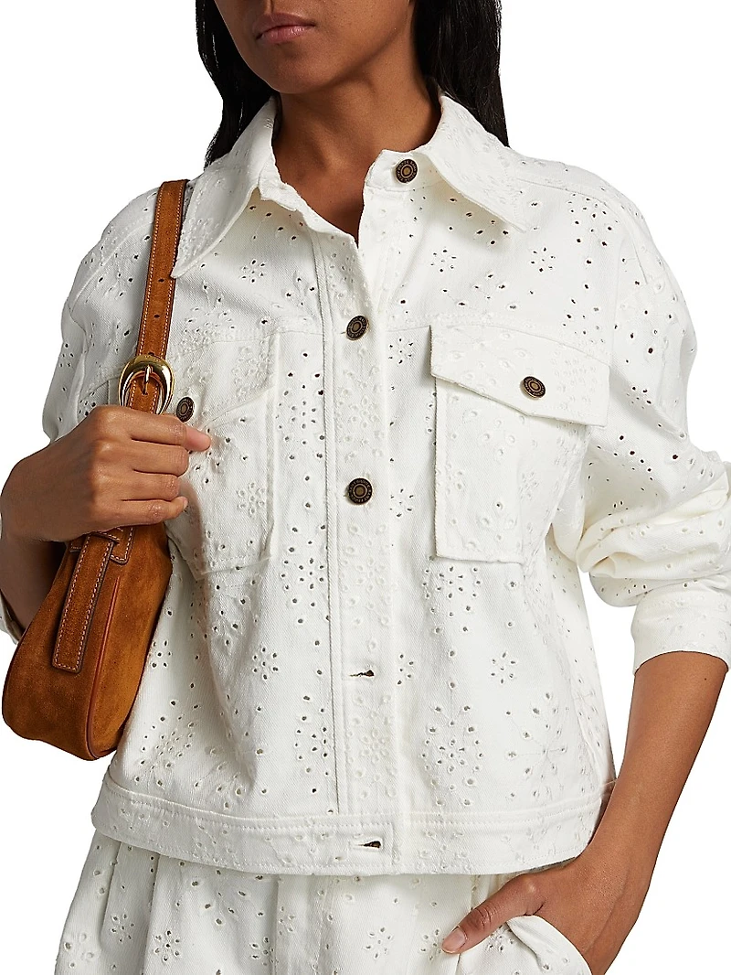 Martha Broderie Anglaise Button-Down Jacket