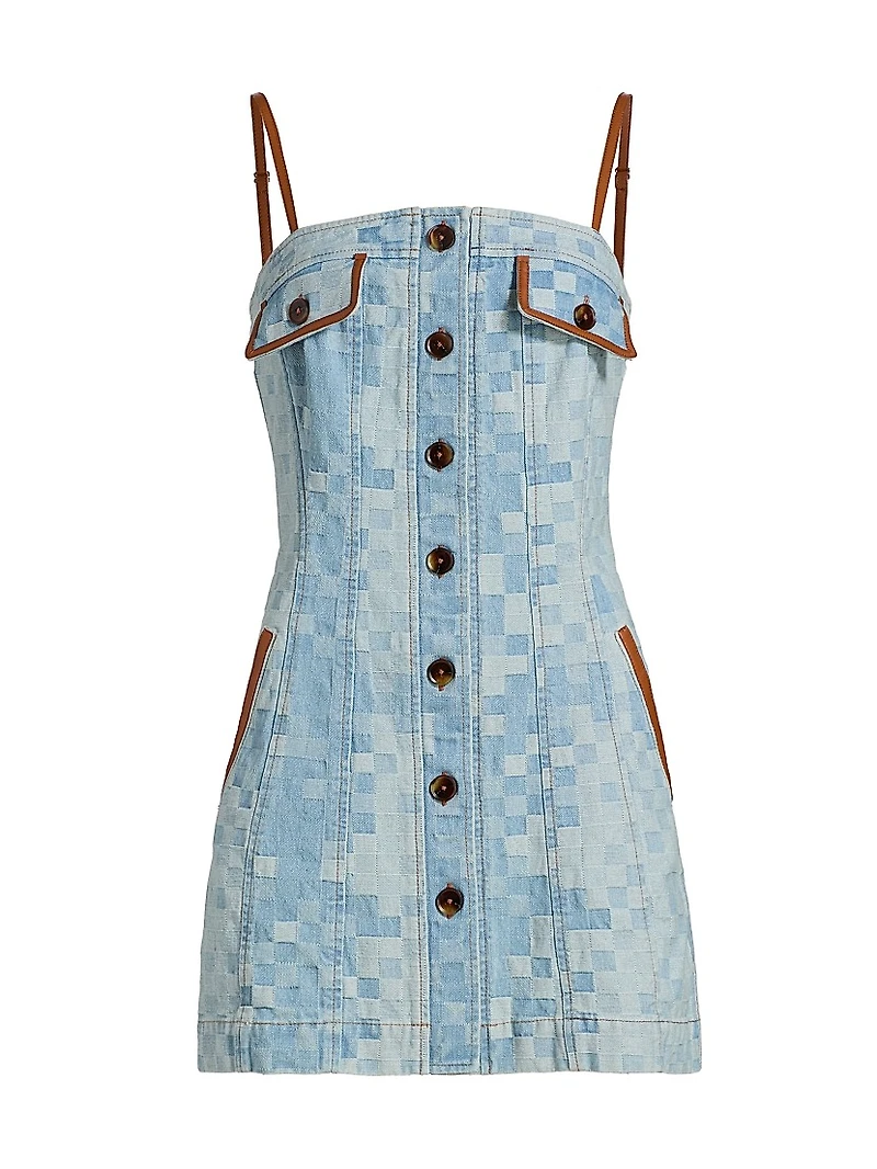 Luis Patchwork Denim Minidress