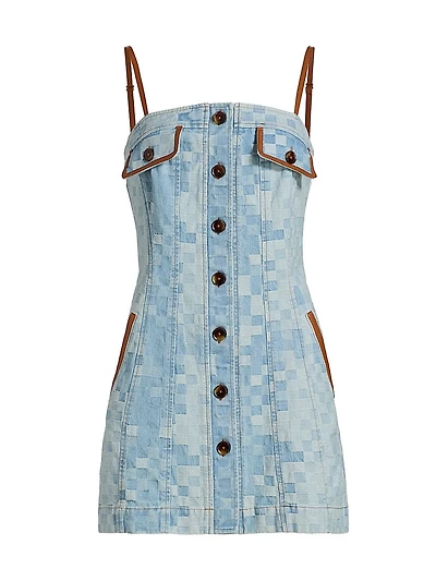 Luis Patchwork Denim Minidress