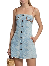 Luis Patchwork Denim Minidress