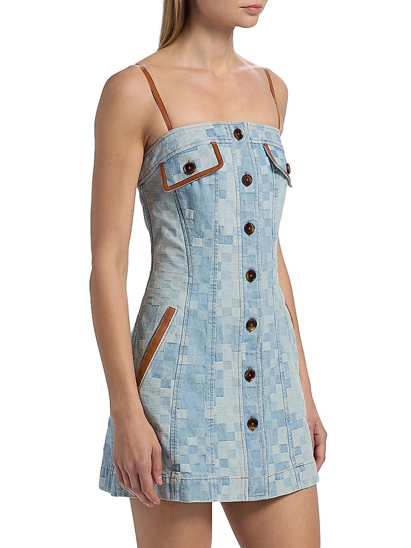 Luis Patchwork Denim Minidress