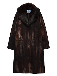 Single-Breasted Printed Drill Coat