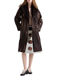 Single-Breasted Printed Drill Coat