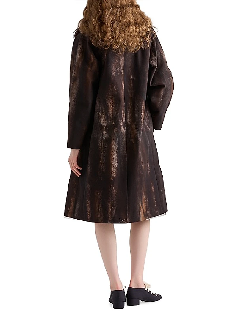 Single-Breasted Printed Drill Coat