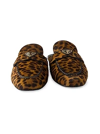 Leopard Print Leather Mules