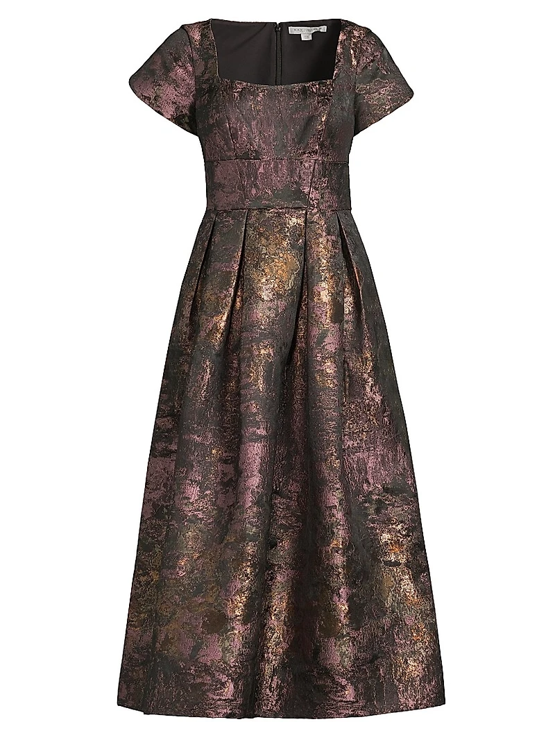 Charlotte Metallic Tea-Length Dress