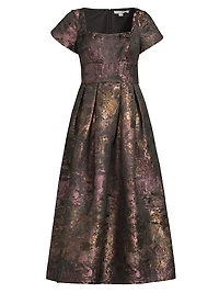 Charlotte Metallic Tea-Length Dress
