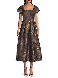 Charlotte Metallic Tea-Length Dress