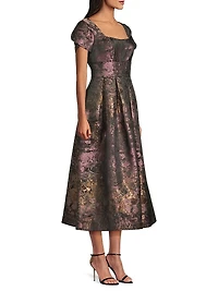 Charlotte Metallic Tea-Length Dress