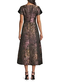 Charlotte Metallic Tea-Length Dress