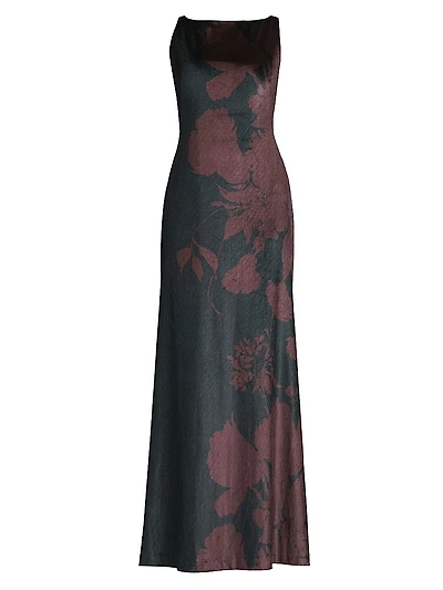 Pippa Floral Velvet Gown