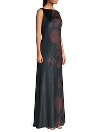 Pippa Floral Velvet Gown