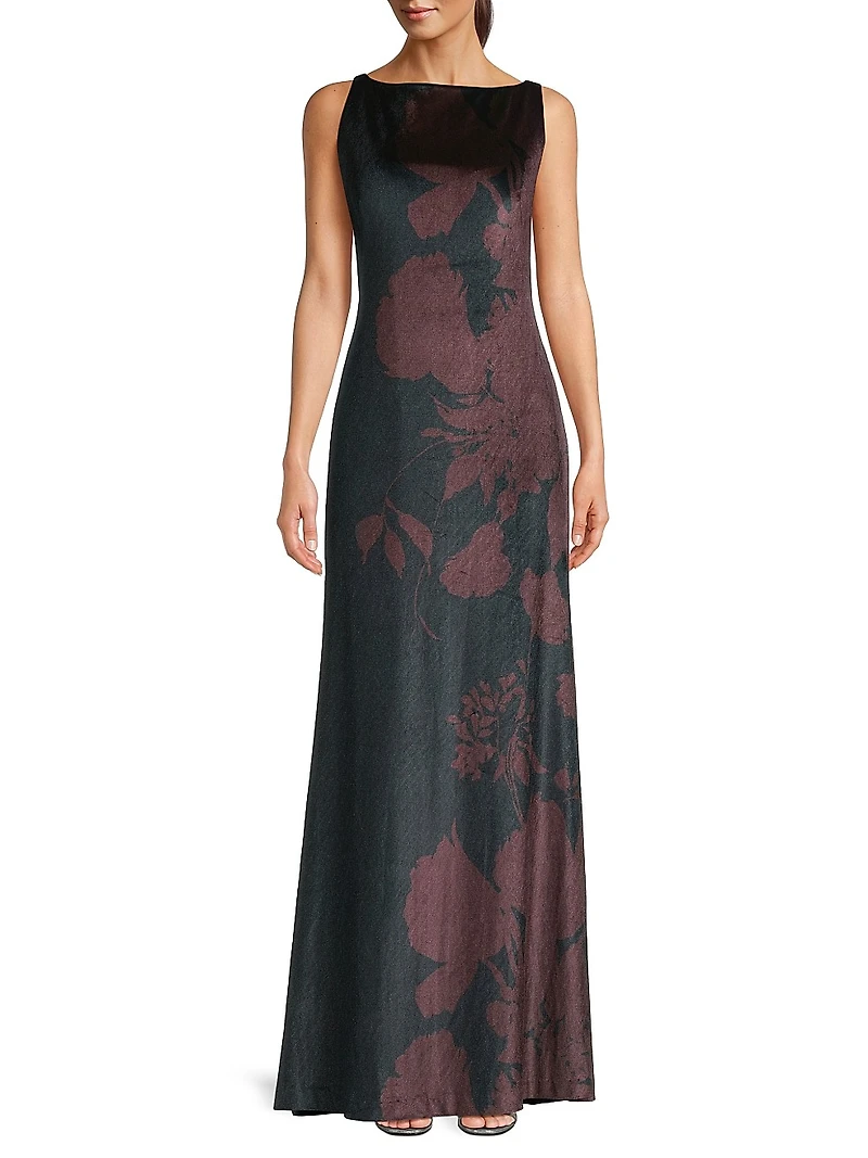 Pippa Floral Velvet Gown