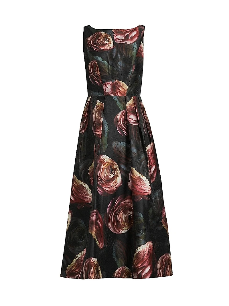 Elsa Rose Print Tea-Length Dress