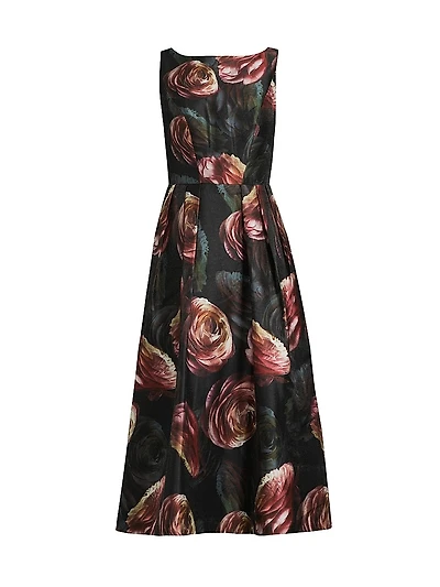 Elsa Rose Print Tea-Length Dress