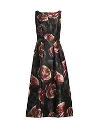Elsa Rose Print Tea-Length Dress