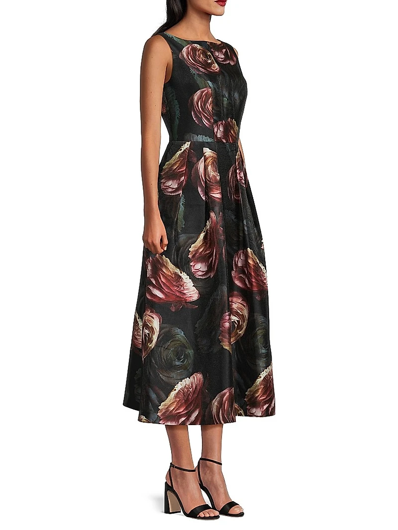 Elsa Rose Print Tea-Length Dress