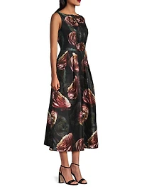 Elsa Rose Print Tea-Length Dress
