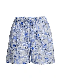 Natalia Printed Cotton Shorts