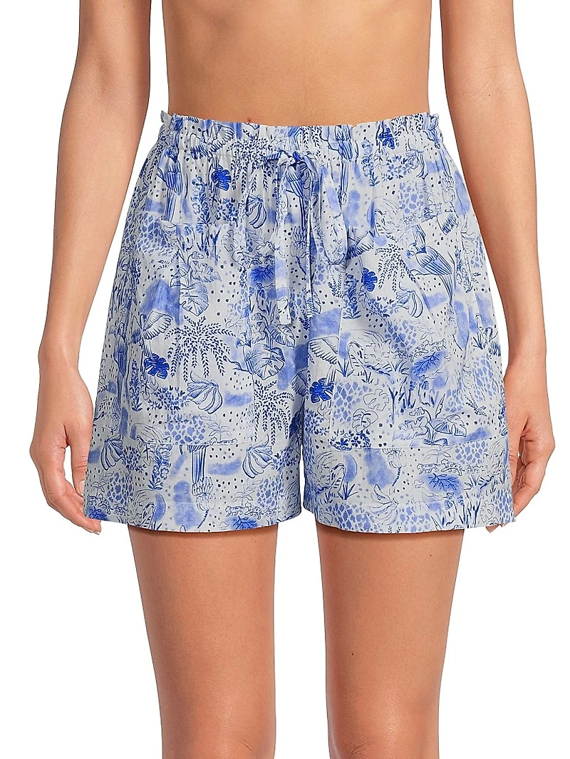Natalia Printed Cotton Shorts