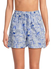 Natalia Printed Cotton Shorts