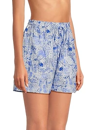 Natalia Printed Cotton Shorts