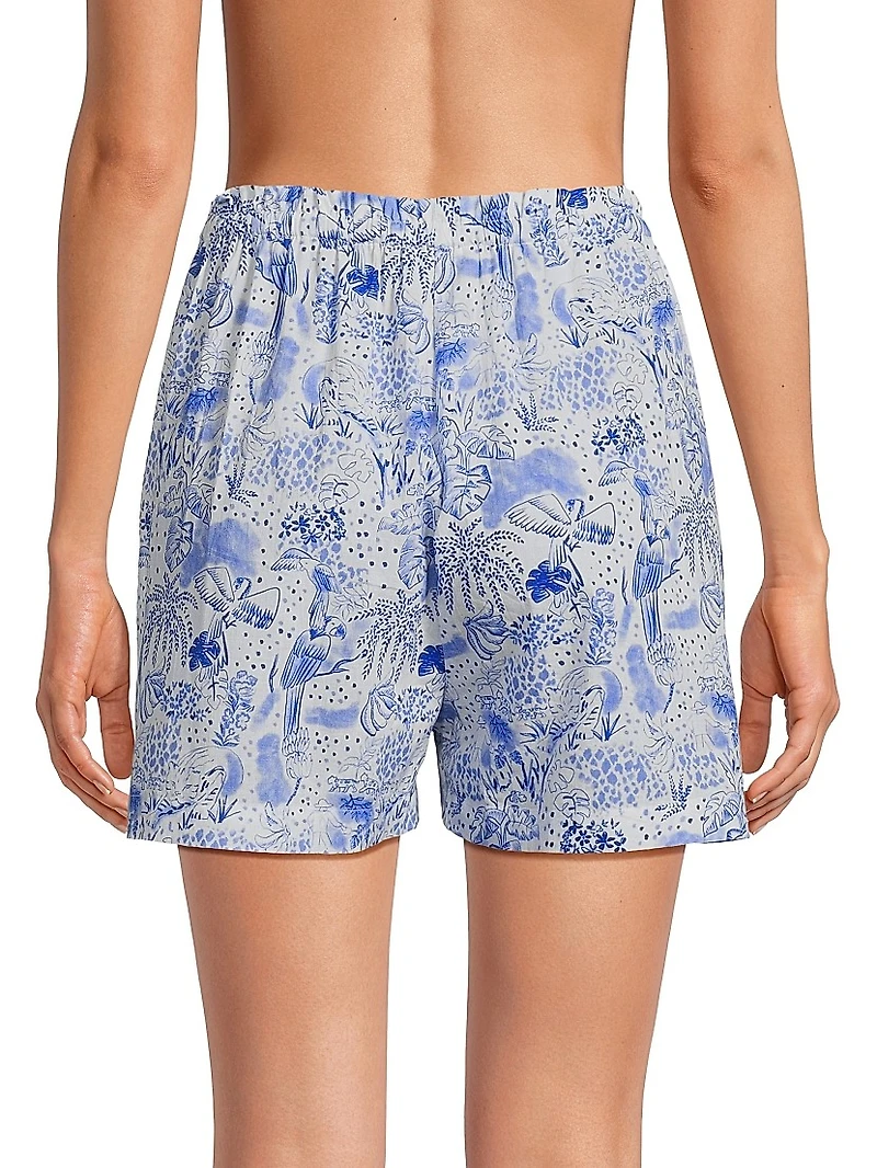 Natalia Printed Cotton Shorts