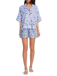 Natalia Printed Cotton Shorts