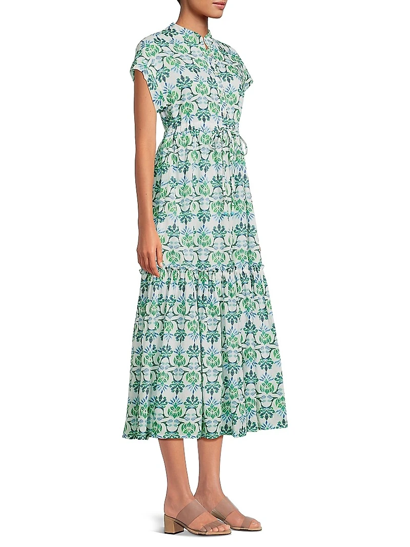 Mumi Printed Cotton Midi-Dress