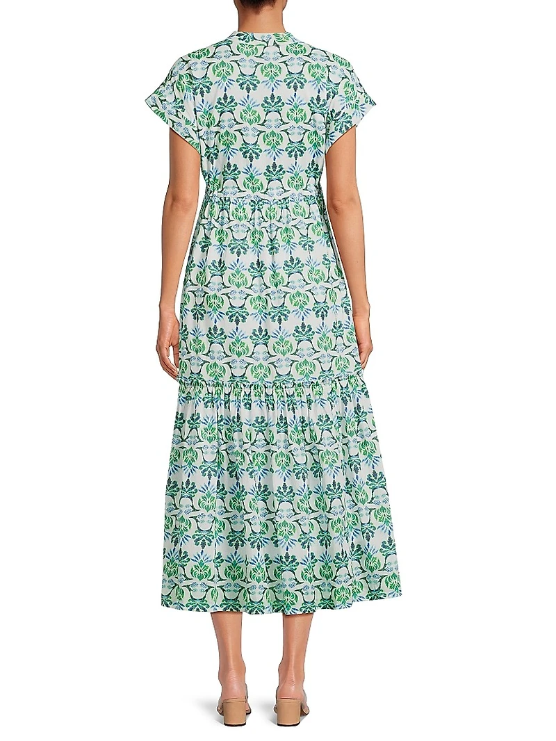 Mumi Printed Cotton Midi-Dress