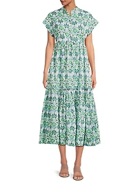 Mumi Printed Cotton Midi-Dress