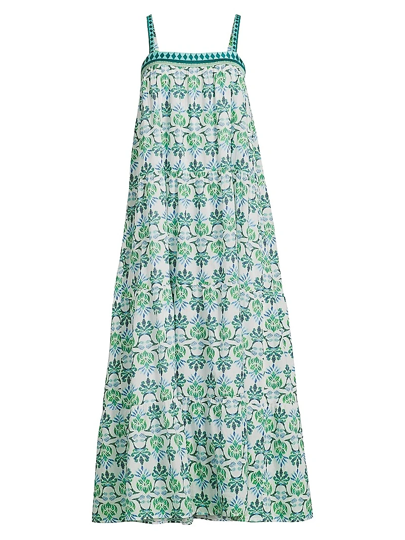 Natasha Floral Cotton A-Line Maxi Dress