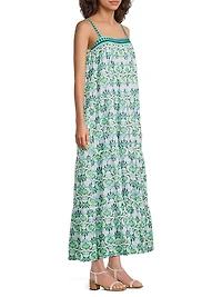 Natasha Floral Cotton A-Line Maxi Dress