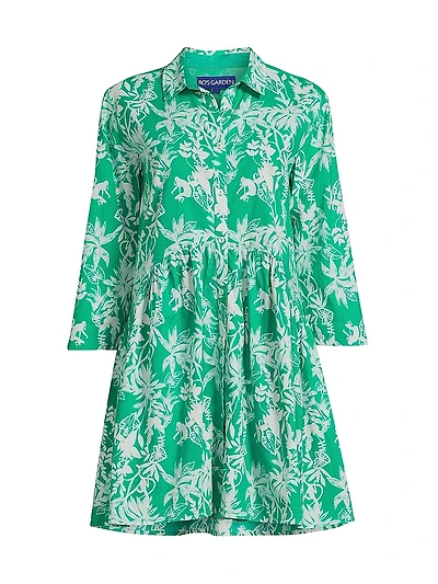 Deauville Botanical Print Cotton Shirtdress