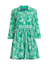 Deauville Botanical Print Cotton Shirtdress