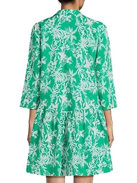 Deauville Botanical Print Cotton Shirtdress