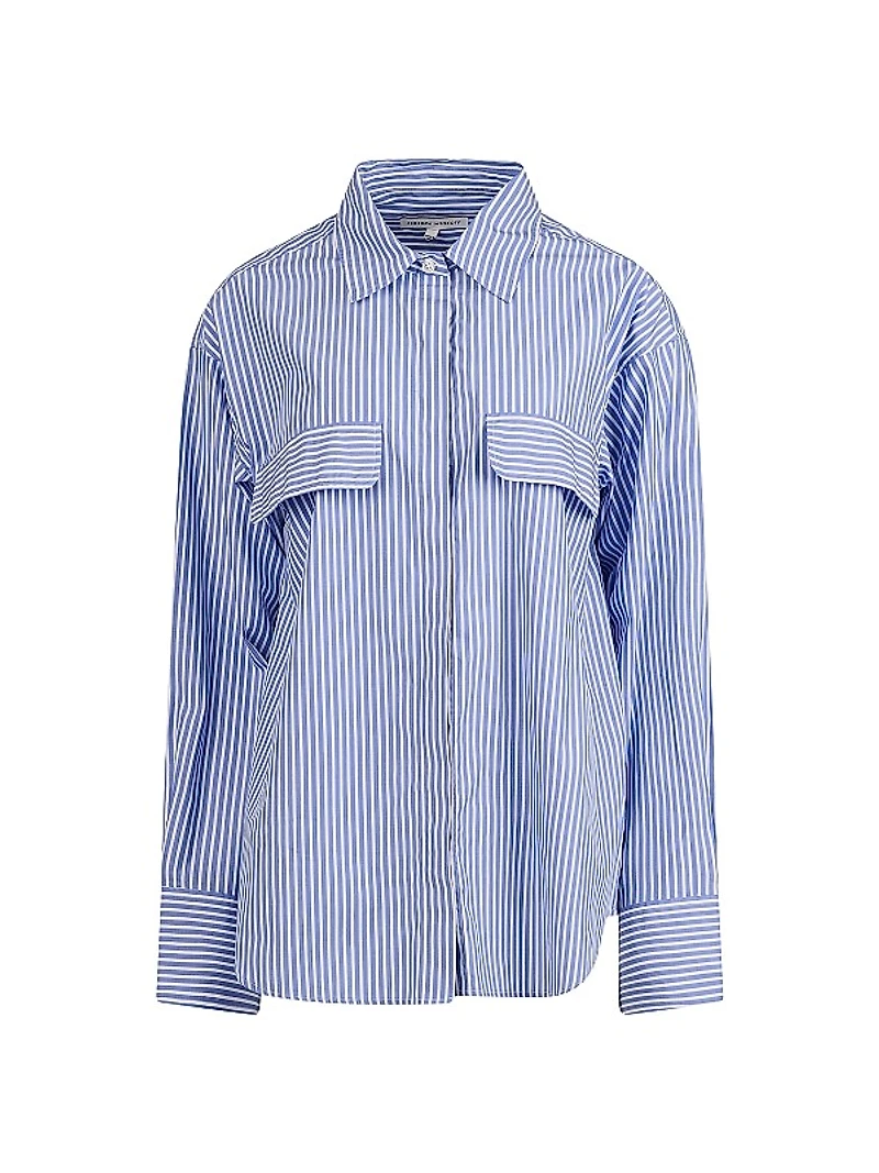 Skylar Striped Cotton Long-Sleeve Shirt