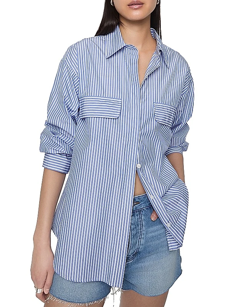 Skylar Striped Cotton Long-Sleeve Shirt