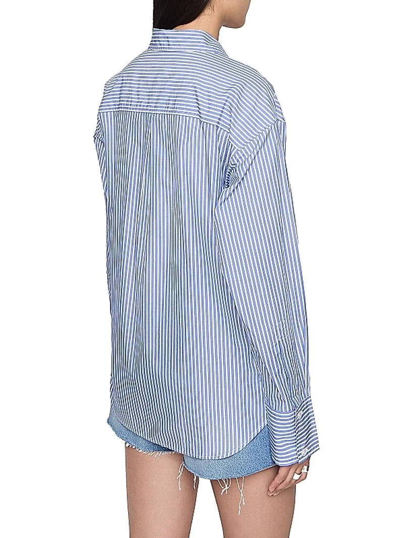 Skylar Striped Cotton Long-Sleeve Shirt