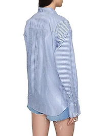 Skylar Striped Cotton Long-Sleeve Shirt