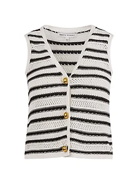 Vic Striped Cotton Sweater Vest