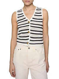 Vic Striped Cotton Sweater Vest