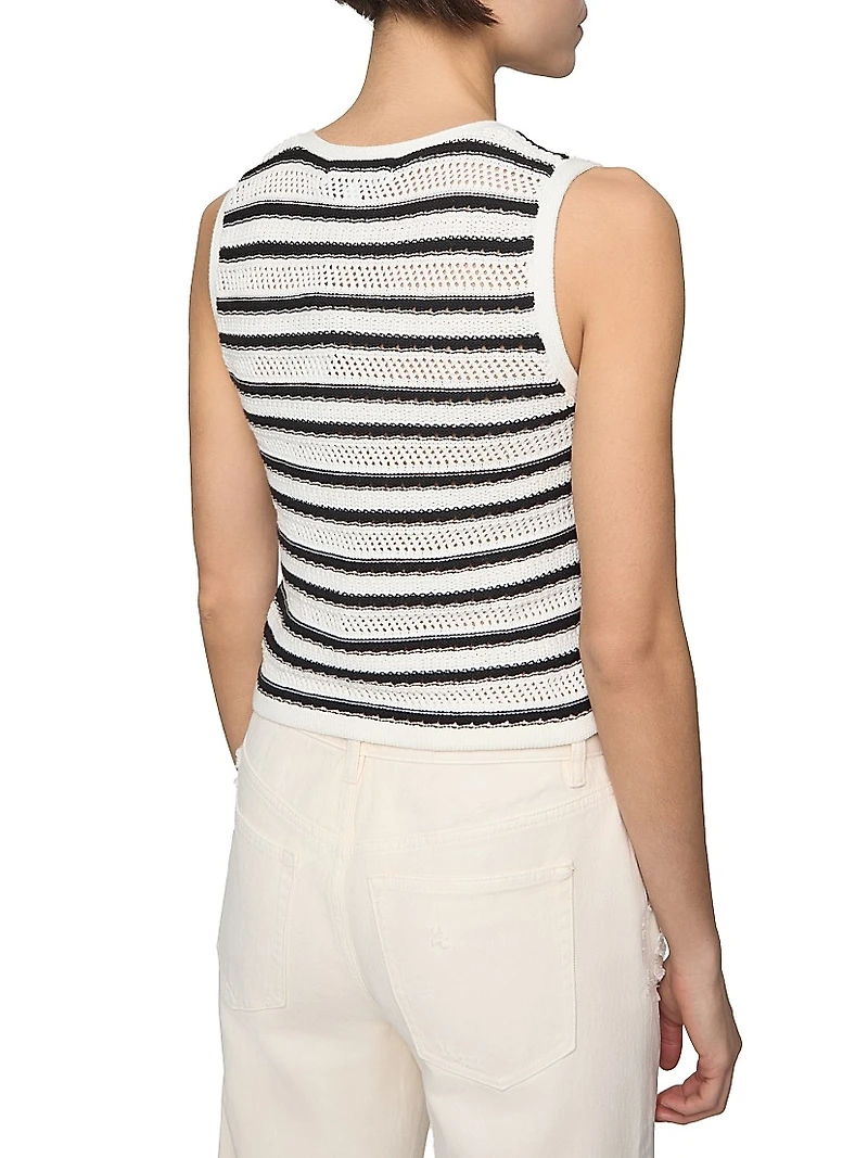 Vic Striped Cotton Sweater Vest