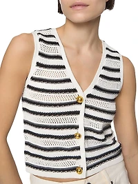 Vic Striped Cotton Sweater Vest