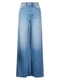 Camille Studded Wide-Leg Jeans