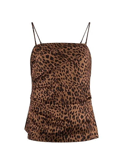 Nicole Leopard Print Stretch-Cotton Cami